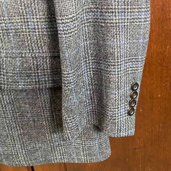 Lord & Taylor Fifth Avenue Collection Mens Blazer Jacket 40R Camel Hair Plaid - Picture 12 of 16